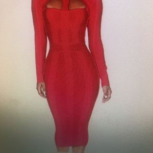 Bandage long sleeve midi dress NEVER worn